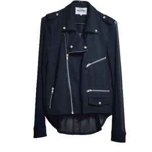 American retro Classic biker shirt jacket color black size medium
